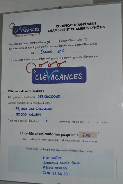 Chambre D'Hotes Le Cadran Des Chauvelles Nevers Ngoại thất bức ảnh